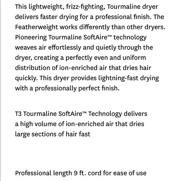T3 Featherweight Hair Dryer - Picture 5 of 5
